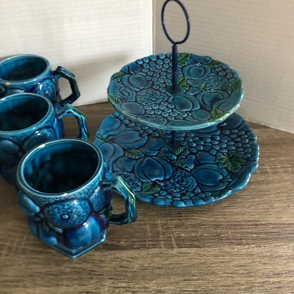 Vtg Inarco Mood Indigo Blue Dish Set - Picture 2 of 10